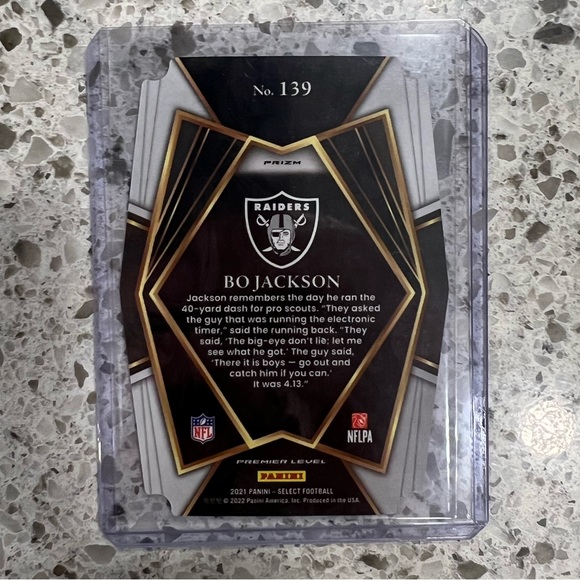 BO JACKSON DIE CUT PRIZM CARD NFL SELECT 2021 red/blue RAIDERS - Picture 2 of 2